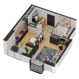 1-к квартира, строящийся дом, 47м2, 15/17 этаж