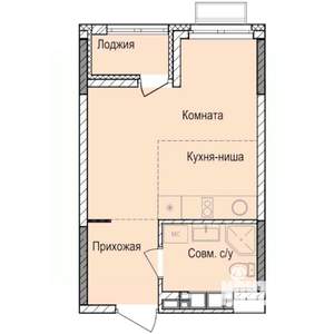 Студия квартира, строящийся дом, 26м2, 16/17 этаж