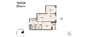 2-к квартира, строящийся дом, 55м2, 5/17 этаж