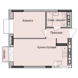 1-к квартира, строящийся дом, 36м2, 17/17 этаж