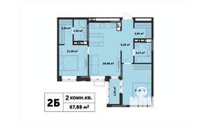 2-к квартира, строящийся дом, 69м2, 9/17 этаж