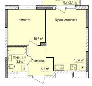 1-к квартира, вторичка, 39м2, 13/17 этаж