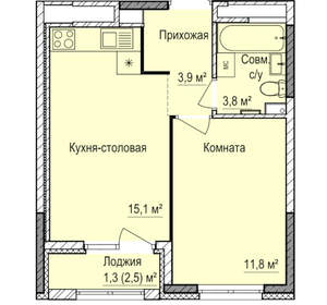 1-к квартира, вторичка, 36м2, 13/17 этаж