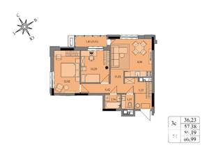 3-к квартира, вторичка, 59м2, 4/17 этаж