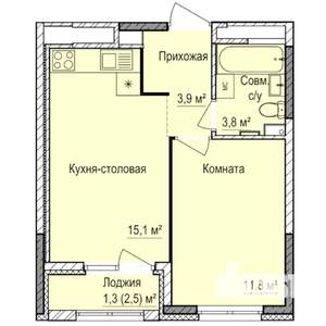 1-к квартира, вторичка, 36м2, 6/17 этаж