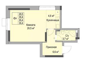 Студия квартира, вторичка, 35м2, 1/17 этаж