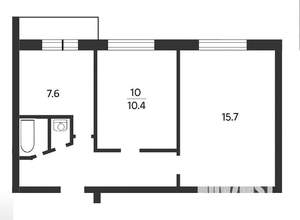2-к квартира, вторичка, 43м2, 8/9 этаж