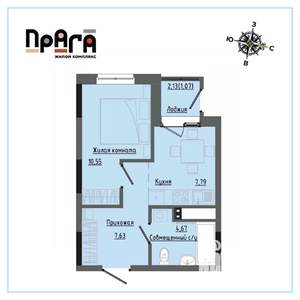 1-к квартира, вторичка, 32м2, 5/17 этаж