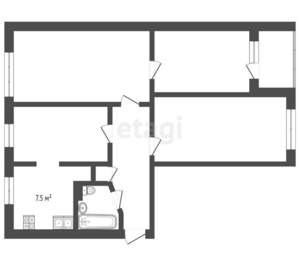 4-к квартира, вторичка, 69м2, 8/9 этаж