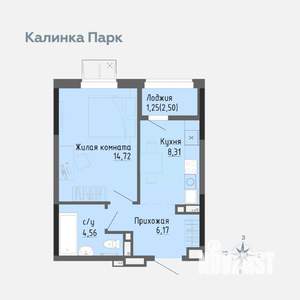 1-к квартира, вторичка, 34м2, 7/17 этаж