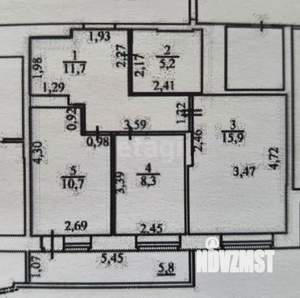 2-к квартира, вторичка, 52м2, 17/18 этаж