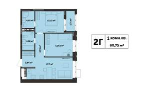 2-к квартира, вторичка, 61м2, 3/17 этаж