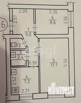 2-к квартира, вторичка, 46м2, 2/3 этаж