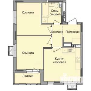 2-к квартира, строящийся дом, 55м2, 12/17 этаж