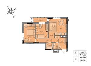 3-к квартира, вторичка, 59м2, 7/17 этаж
