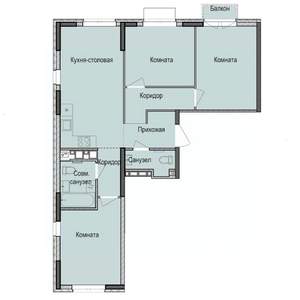 3-к квартира, вторичка, 71м2, 16/17 этаж