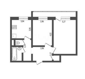 2-к квартира, вторичка, 52м2, 6/10 этаж