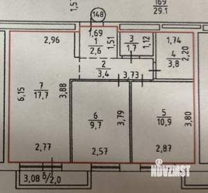 2-к квартира, вторичка, 50м2, 11/17 этаж