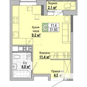 Студия квартира, вторичка, 32м2, 8/17 этаж