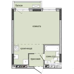 Студия квартира, строящийся дом, 33м2, 16/16 этаж