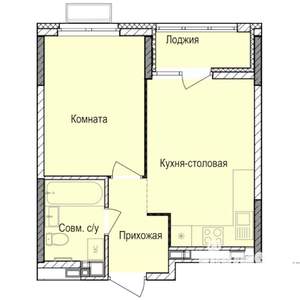 1-к квартира, строящийся дом, 35м2, 15/17 этаж