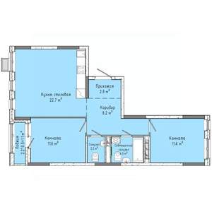 2-к квартира, вторичка, 64м2, 3/16 этаж