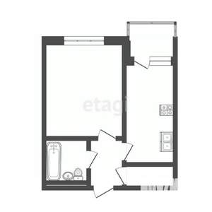 1-к квартира, вторичка, 34м2, 1/9 этаж
