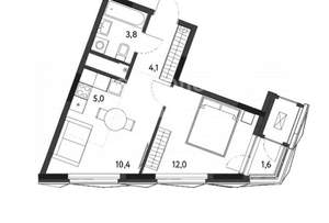 1-к квартира, вторичка, 37м2, 2/23 этаж