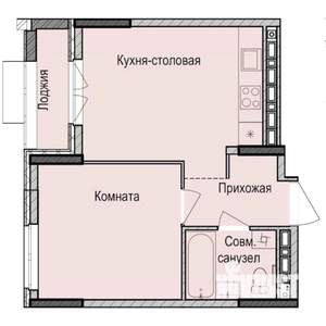 1-к квартира, строящийся дом, 37м2, 8/17 этаж