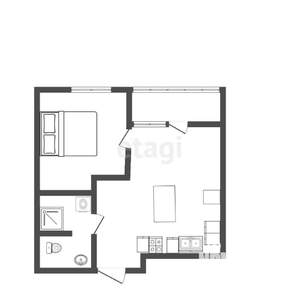 1-к квартира, вторичка, 42м2, 13/18 этаж