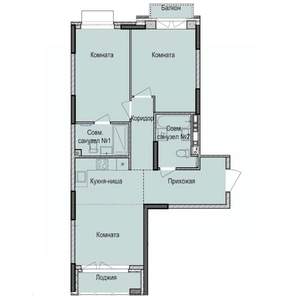 3-к квартира, строящийся дом, 64м2, 2/17 этаж