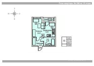 Студия квартира, вторичка, 25м2, 15/18 этаж
