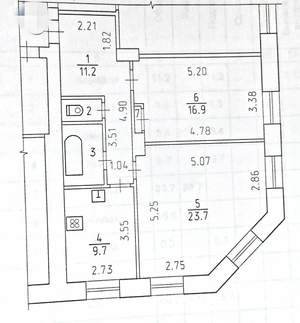 2-к квартира, вторичка, 67м2, 2/5 этаж