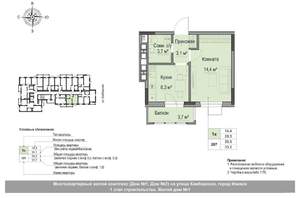 1-к квартира, вторичка, 31м2, 5/18 этаж