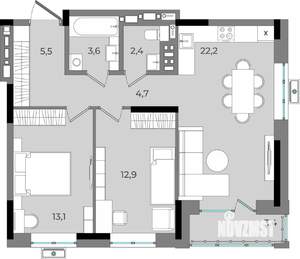 2-к квартира, вторичка, 68м2, 8/16 этаж
