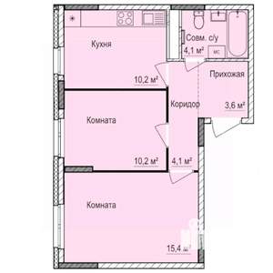 2-к квартира, строящийся дом, 48м2, 2/17 этаж