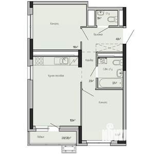 2-к квартира, строящийся дом, 51м2, 3/17 этаж