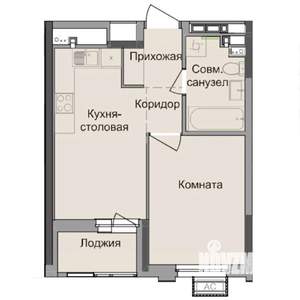 1-к квартира, строящийся дом, 35м2, 2/17 этаж