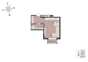Студия квартира, строящийся дом, 31м2, 12/17 этаж
