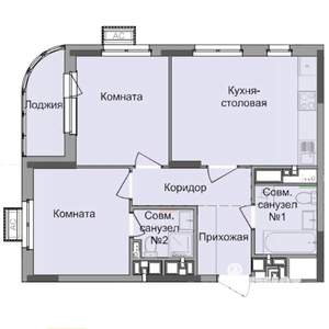 2-к квартира, строящийся дом, 54м2, 17/17 этаж