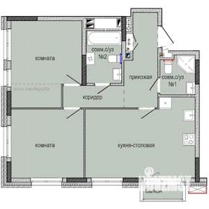 2-к квартира, строящийся дом, 64м2, 2/16 этаж