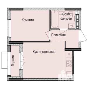 1-к квартира, вторичка, 34м2, 8/17 этаж