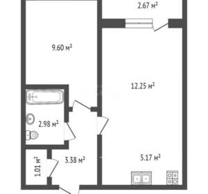 1-к квартира, вторичка, 37м2, 11/26 этаж