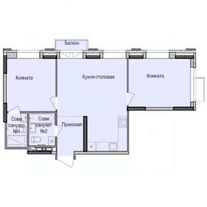 2-к квартира, строящийся дом, 60м2, 15/17 этаж