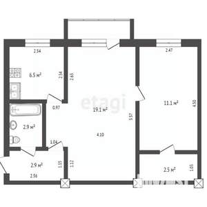2-к квартира, вторичка, 45м2, 5/5 этаж