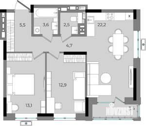 2-к квартира, вторичка, 68м2, 7/16 этаж