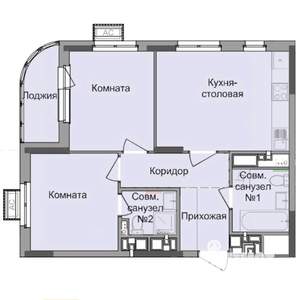2-к квартира, вторичка, 54м2, 9/17 этаж