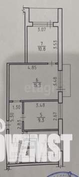 3-к квартира, вторичка, 55м2, 5/9 этаж