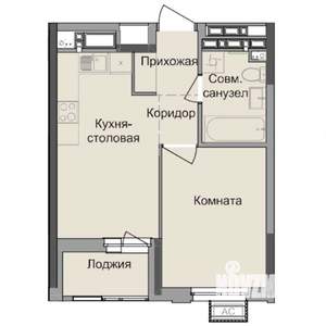 1-к квартира, строящийся дом, 35м2, 13/17 этаж