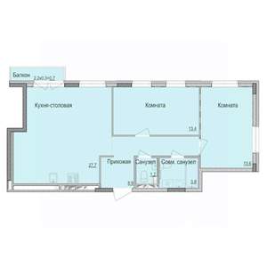 2-к квартира, строящийся дом, 70м2, 3/10 этаж